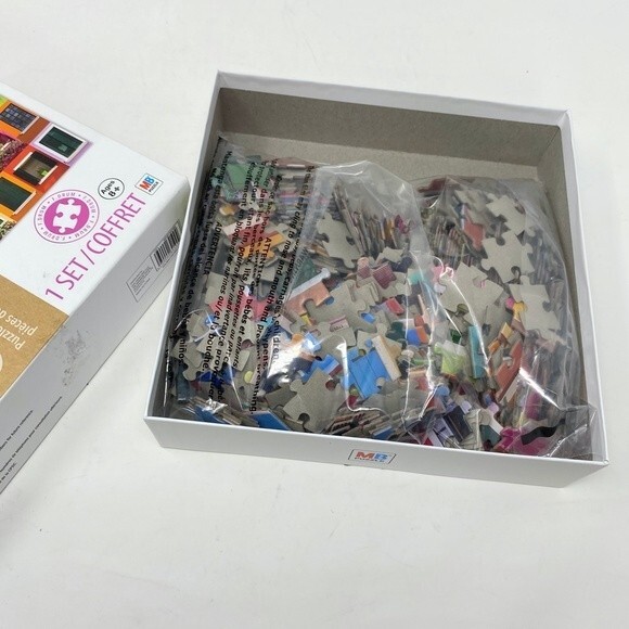 Colorful Windows 500 Piece Jigsaw Puzzle Milton Bradley Ages 8 and up COMPLETE - Picture 3 of 4